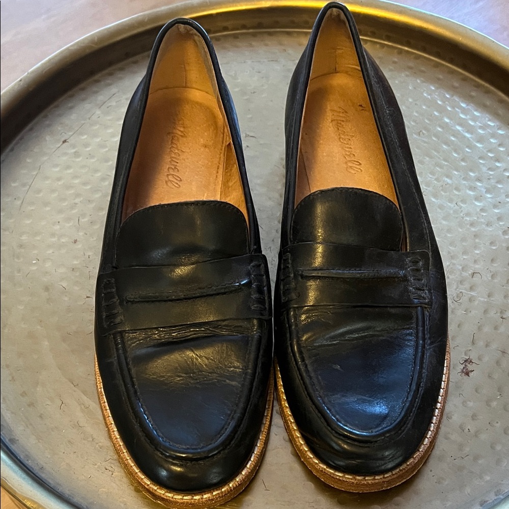 Madewell Black Leather Loafers